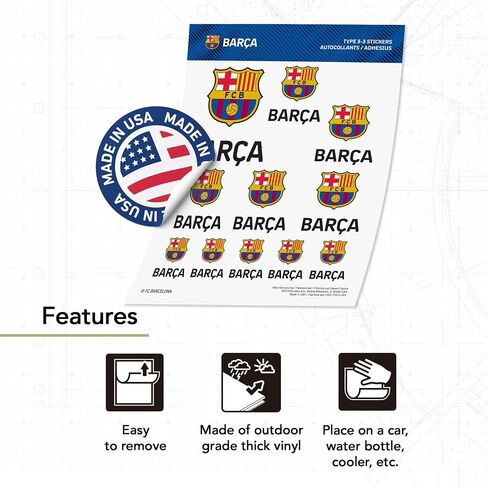 Desert Cactus FC Barcelona Barça Stickers Barça Sheet Vinyl Football Soccer Decal Laptop Water Bottle Car Scrapbook (Type 3-1) in Saudi Arabia