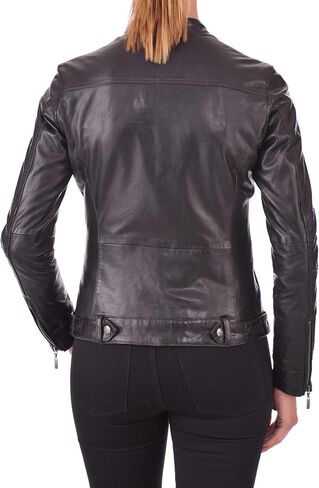 Women's Leather Jacket, 100% Lambskin Leather Full Sleeve Bomber Jacket | Regular Fit Biker Motorcycle Jacket in Kuwait