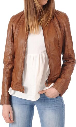 Women's Leather Jacket, 100% Lambskin Leather Full Sleeve Bomber Jacket | Regular Fit Biker Motorcycle Jacket in Kuwait
