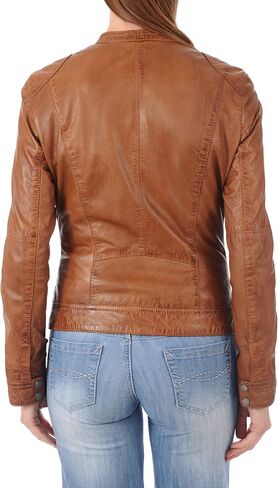 Women's Leather Jacket, 100% Lambskin Leather Full Sleeve Bomber Jacket | Regular Fit Biker Motorcycle Jacket in Kuwait