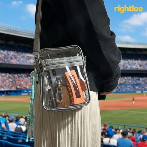rightlee Clear Crossbody Bag – Stadium Approved Transparent Purse & Messenger Bag for Concerts, Sports, Travel in Saudi Arabia
