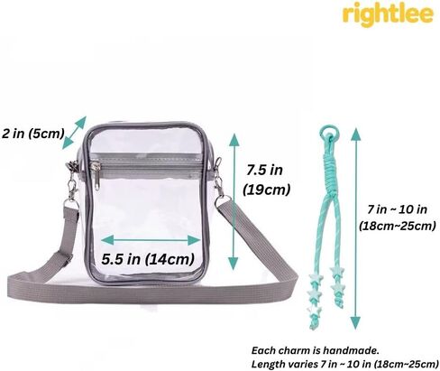 rightlee Clear Crossbody Bag – Stadium Approved Transparent Purse & Messenger Bag for Concerts, Sports, Travel in Saudi Arabia