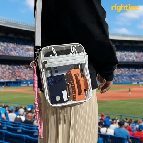 حقيبة Rightlee Clear Crossbody - محفظة شفافة وحقيبة مراسلة معتمدة من الاستاد للحفلات الموسيقية والرياضة والسفر in Kuwait