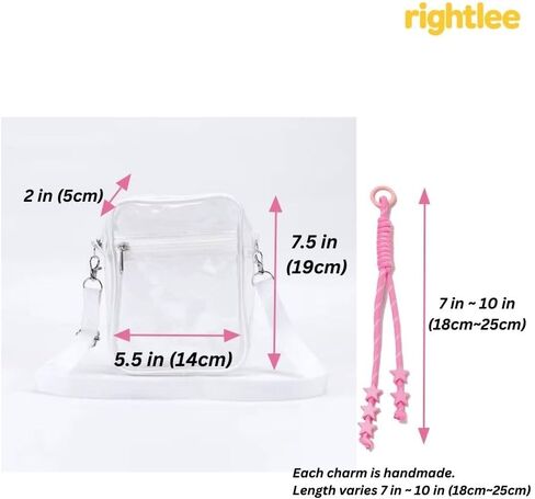 حقيبة Rightlee Clear Crossbody - محفظة شفافة وحقيبة مراسلة معتمدة من الاستاد للحفلات الموسيقية والرياضة والسفر in Kuwait