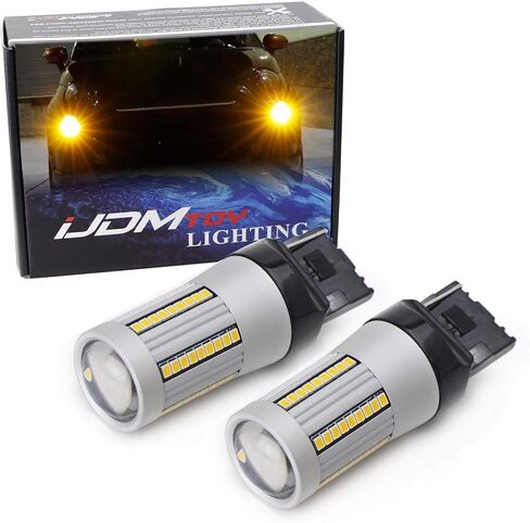 iJDMTOY No Hyper Flash 24W High Power Amber 7440 W21W T20 Replacement Bulbs Compatible With Car Front or Rear Turn Signal Lights (No Load Resistor Required) in Saudi Arabia