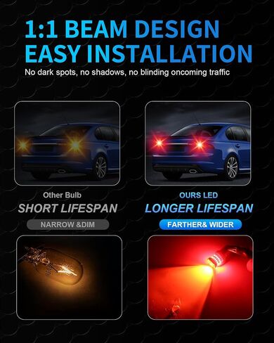 3157 مصابيح LED بيضاء، 3056 3057 3047 لمبة LED لأضواء الفرامل، مصابيح عكسية احتياطية، مصابيح خلفية، حزمة من 2 in Kuwait