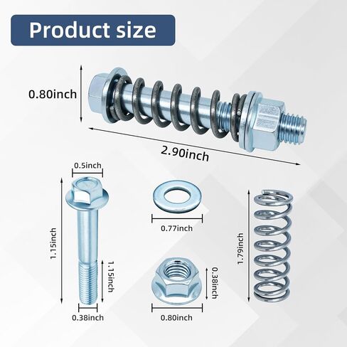 مسامير مشعب عادم السيارات M10x1.5، مجهزة بزنبرك ممتص للصدمات، طقم مسامير وصواميل العادم، ملحق شفة من الفولاذ المقاوم للصدأ، مناسب لنظام عادم السيارات، قطعتان in Kuwait