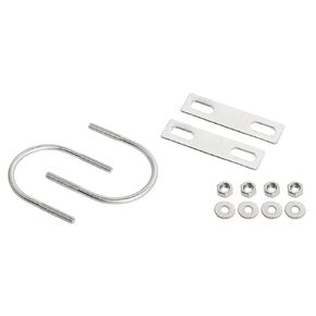 Round U-Bolts 0.87"(22mm) Inner Width M8 Thread 304 Stainless Steel Silver with Plates Nuts Flat Washers for Car/RV/Trailer Bumper, 2Pcs