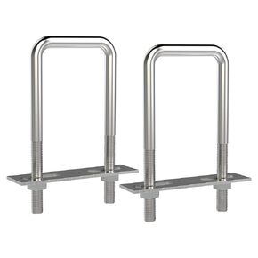2 Sets 304 Stainless Steel Square U-Bolts 2.36"(60mm) Inner Width, 4"(100mm) Length Stainless M10 with Nuts, Frame Plate, Accessories for Automobiles Trailer, Boat Trailer Industrial Parts