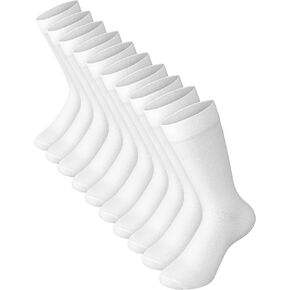 10 أزواج من الجوارب النسائية الناعمة المصنوعة من القطن، جوارب مريحة تسمح بالتهوية، جورب منتصف الساق للحمل وكبار السن in Kuwait