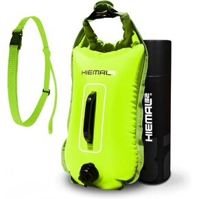 Swim Buoy for Open Water with Dry Bag 15L - Fully Waterproof Swim Bubble - Be Safe with Higher Visibility, Toughened Nylon and Rest Handle Swimming Buoy - Open Water Swim Buoy for All Season Swimmers
