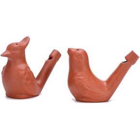 2Pcs Bird Water Whistles, Funny Ceramic Water Whistles, Warbler Bird Whistles Noise Makers, Purple Clay Pottery Waterfowl Whistle for Birthday Favors Gifts or Outdoor Accessories