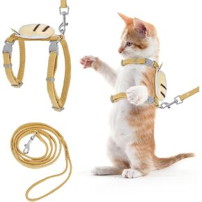 TIESOME Cat Harness and Leash Set, Adjustable Gradient Kitten Harness Escape Proof Harness with Leash for Kitty Outdoor Walking (Gradient Purple)