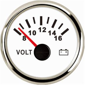SAMDO 52mm Voltmeters Voltage Meters Universal Voltage Gauges Waterproof 8-16V for Boat Yacht Auto Motor Home Truck