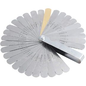 New 32 Piece Blades Steel Feeler Gauge 0.0015-0.035 inch / 0.04-0.88mm Dual Marked Metric and Imperial Gap Measuring Tool