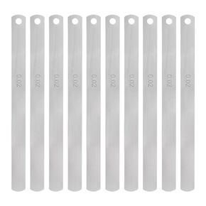 10pcs Mn Steel Feeler Gauge 0.02mm Thickness 150mm Length Metric Filler Thickness Gage Gap Measuring Tool Single Blade