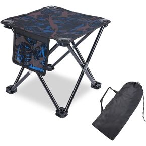 Folding Portable Camping Stool for Adults, Lightweight Collapsible Stool for Outdoor Footrest Fishing Hiking Gardening and Beach with Carry Bag(400 LBS Capacity)