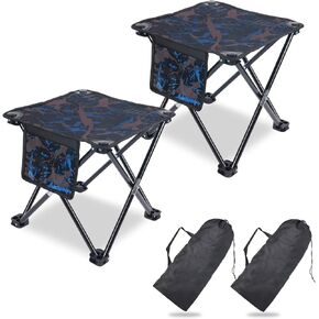 Folding Portable Camping Stool for Adults, Lightweight Collapsible Stool for Outdoor Footrest Fishing Hiking Gardening and Beach with Carry Bag(400 LBS Capacity)