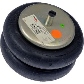 454-6897L Air Spring, Double Convoluted, 3.1" Collapsed Height, 6.31" Top Plate Diameter, 6.31" Bottom Plate Diameter, One Stud Top Plate, One Stud Bottom Plate