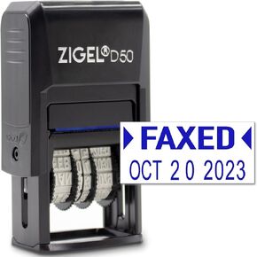 ZIGEL D50 Date Stamp with Approved - Self Inking Date Stamp - Black