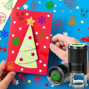 Self Inking Emoji-Stamps for Teachers Round Self-inkng Stamps for Classroom Grading Happy Face Stampers for Teacher Supplies Smiley Face Rubber Teacher Stamps (Happy Star-Red)