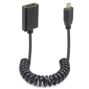 Duttek 8K Micro HDMI to HDMI Coiled Cable 8K@60Hz, 48Gbps, Right Angle HDMI to Micro HDMI 2.1 Cable for Camera, GoPro Hero, Raspberry Pi 5 4 1FT-3FT in Saudi Arabia