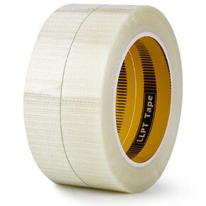 LLPT Filament Strapping Tape Fiberglass Mesh Reinforced 2" x 36 Yards Each 6.2 Mil 4 Pack Heavy Duty Packing Tape for Mailing Shipping Boxes Bundling (TGT5033TT04)
