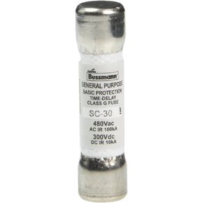 Bussmann SC-30BC 30 Amp Time-Delay Class G Melamine Tube, 600V UL Listed 1-In Bag
