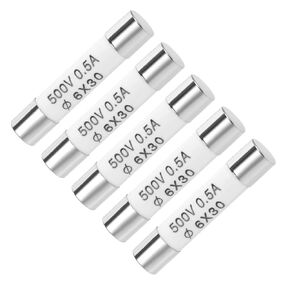 uxcell Ceramic Cartridge Fuses 0.5A 500V 6x30mm Fast Blow Replacement for Stereo Audio Alarm Amplifier Ceramic Fuses 5pcs