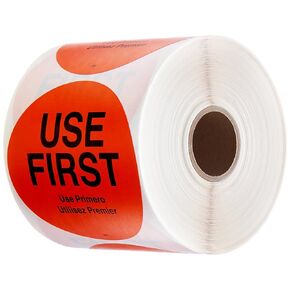 DayMark Safety Systems IT114815 "USE FIRST" Trilingual Removable Label, 2" Orange Roll of 500