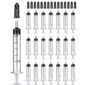 5Pack 1ml Syringes With Caps for Lab,Pet Feeding