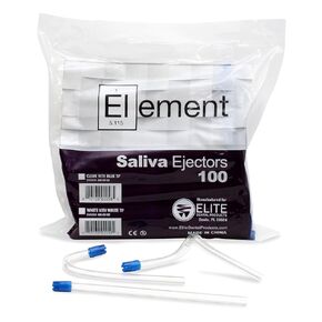Bendable Disposable Dental Saliva Ejector with Colored Tips – 6" (Pack of 100, Blue Tip)