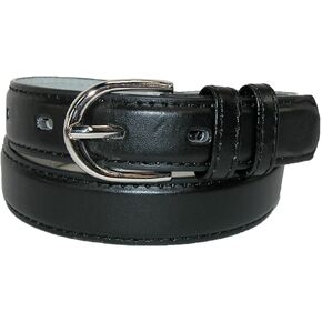 CTM® Kid's Leather 1 inch Basic Dress Belt (Pack of 2)