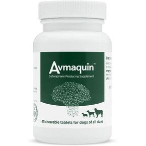Nutramax Laboratories Avmaquin Sulforaphane Producing Supplement for Dogs, 45 Chewable Tablets