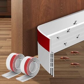 2 Pack Door Draft Stopper Under Door Seal, 2" W x 39" L Cutable Soundproof Door Seal, Adhesive Under Door Sweep for Exterior & Interior Doors Dust and Noise Insulation Weather Stripping-Brown