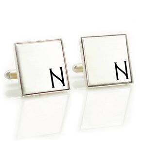 Initial Cufflinks Letter Cufflinks Wedding Cufflinks Graduation First Communion Cufflinks Formal Wear Event Cufflinks For Him Initial Black Tie Cufflinks FBA-INITIAL-CUFFLINKS (|N|)