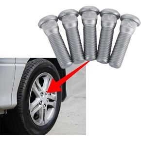 5PCS Wheel Studs, 49mm Long & M12x1.5 Steel Lug Bolts, Steel Tire Studs Replacemnet OEM#610-266 90942-02049 Wheel Lug Stud Car Accessories Compatible with Chevy Lexus Toyota Scion Pontiac