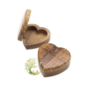 Heart box Olive wood Jewelry/Rosary Box made in the Holy Land. Wooden box Baptism, Confirmation, First communion | Trinket Keepsake box