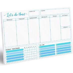 2 Funny To Do List Notepads - Set of Two 50 Sheet 5.5 x 8.5" Note Pads for Daily and Weekly Tasks, Planner Organizer, and Checklists - Fun Coworker Gifts, Humorous Office Supplies to Track Tasks