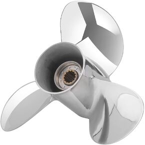 OEM Upgrade Stainless Steel Boat Propeller for Yamaha Outboard Motos 40-60HP, 13 Spline Tooth,RH
