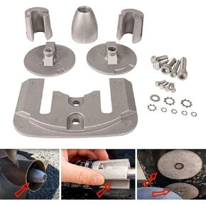 CMBRAVO3KITA Aluminum Anode Kit for Mercury Bravo III Bravo 3 (2004 2005 2006 2007 2008 2009 to Present) Replace 888761Q02, 888761Q04