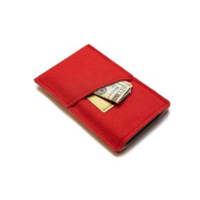 Handmade Felt Sleeve for iPhone 15 Pro Max, iPhone 15 Plus, iPhone 14 Pro Max, iPhone 14 Plus, iPhone 13/12 Pro Max with a Cover/Case/Bumper - Custom iPhone Pouch [Red & Cream]