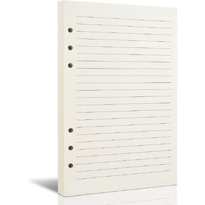 A5 Refillable Paper, A5 Line Refill Paper, A5 Binder Refills for 6-Ring Binders Planner Traveller Journal Notebook Dairy, 8mm Ruled Filler Paper Insert, 80 Sheets 160 Pages, Lined