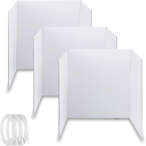 Medium Trifold Poster Board, 24 x 16inches Poster Board with Double Sided Tapes and Cardboard, Corrugated Presentation/Science Fair Display Boards for School Project, Science Fair, Business