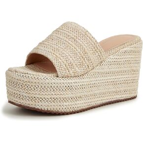 Womens Espadrille Platform Wedge Sandal Open Toe High Heel Elastic Ankle Strap Wedges