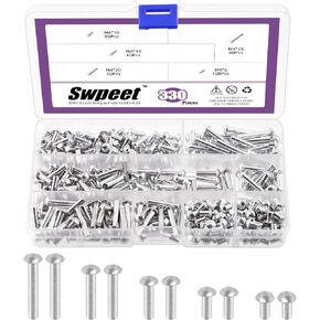 Swpeet 200 قطعة M6 × 6 مم 10 مم 14 مم 20 مم 25 مم مسامير رأس نحاسية صلبة من الألومنيوم، برشام ألومنيوم، لمسة نهائية سادة، رأس عالمي، مقاومة عالية للتآكل لإصلاح القوارب والطائرات وصناعة الدروع