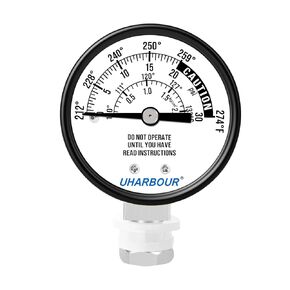 0-20psi Stainless Steel Pressure Cooker Gauge, 2'' Bottom Mount Pressure Canner Gauge, Steam Pressure Gauge(Including Gasket, Washer and Nut)