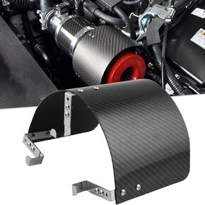 RULLINE Universal Air Intake Filter Cover Heat Shield Stainless Steel Carbon Fiber Cover compatible with 2.5-3.5" Cone Filter