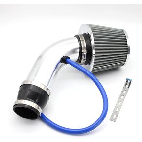 3 Inch Universal Cold Air Intake Kit, Aluminum Induction Flow Hose Pipe Kit with Air Filter (Blue)