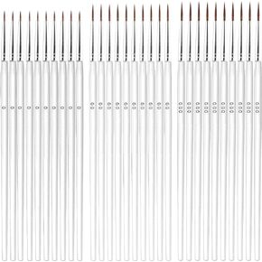 60pcs Detail Paint Brushes, Fine Tip Paint Brush with 3 Sizes #0#00#000 Mini Tiny Miniature Fine Paint Liner Brush for Miniature Painting Classroom Watercolor Acrylic Art Face Painting